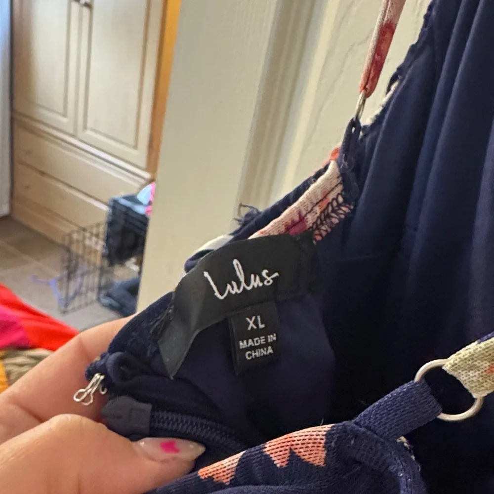 Lulu’s Springtime Bliss Navy Blue Floral Print Mesh Bodycon Mini Dress - Picture 3 of 7